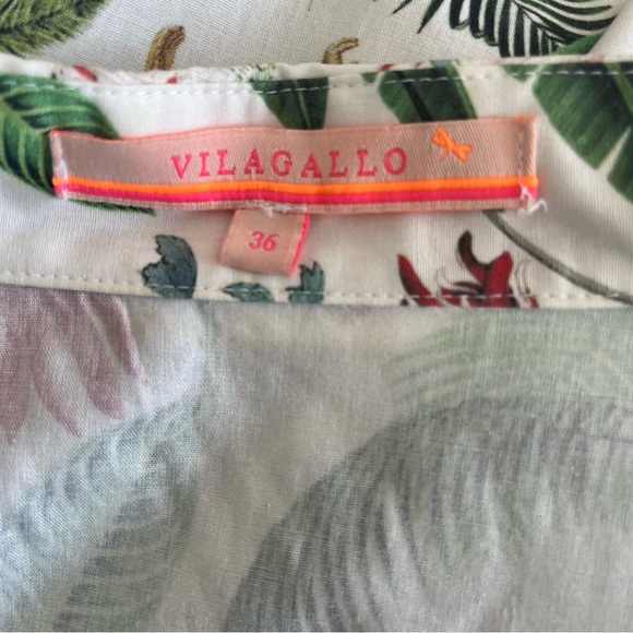 Vilagallo Jungle Tropical Print Sleeveless Dress White US Sz 4 - Picture 16 of 16